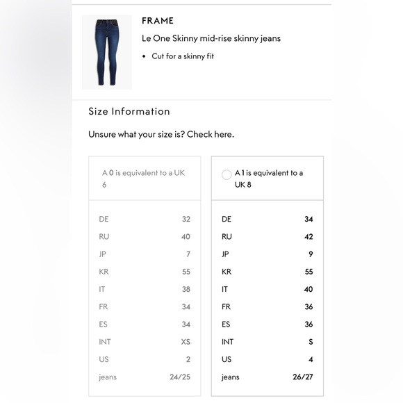 NWT FRAME Le One Mid-rise Skinny Jeans Dual Colors Blue Black - Picture 6 of 15